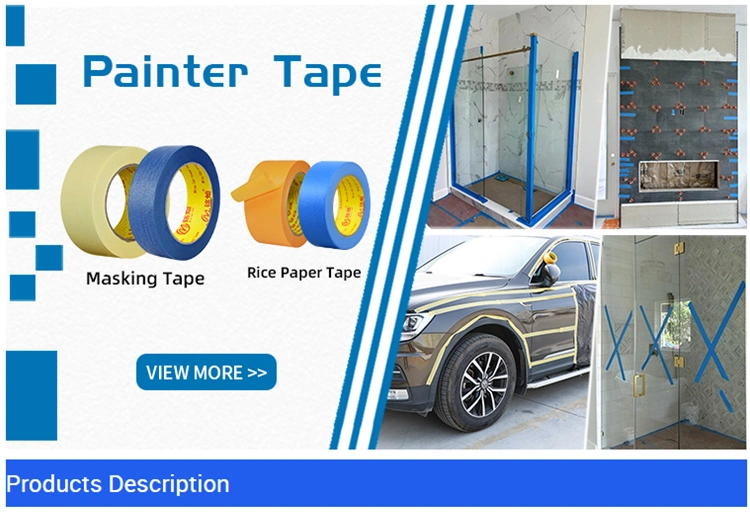 UV Resistance 14 Days No Residue Cinta Tapes High Adhesive Jumbo Roll Washi Crepe Paper Masking Blue Painters Tape for Wall Painting