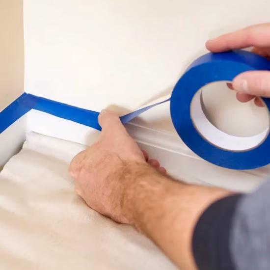 Resistencia a los rayos UV 14 días Sin residuos Adhesivo Papel crepé Azul del pintor Cinta adhesiva para pintores para pintura automotriz